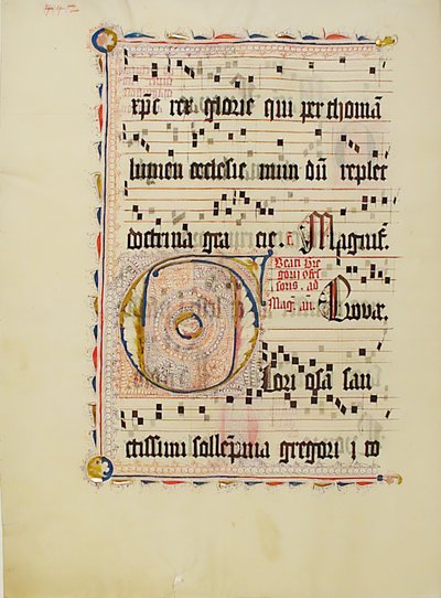 Folha Manuscrito com inicial F, de um antifonário, alemão, segundo quartel do século XV. de Unbekannt