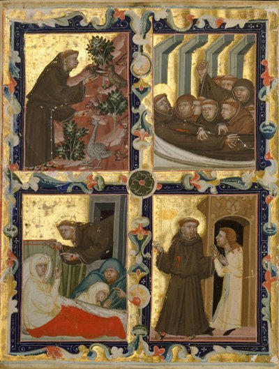 Folha Manuscrito com Cenas da Vida de São Francisco de Assis, italiano, c. 1320-42. de Unbekannt