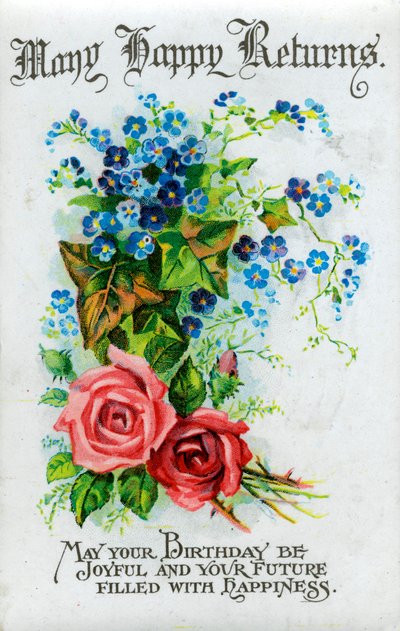 Muitos retornos felizes, cartão de aniversário, c1921 de Unbekannt