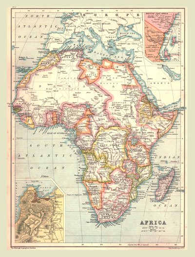 Mapa da África, 1902. de Unbekannt