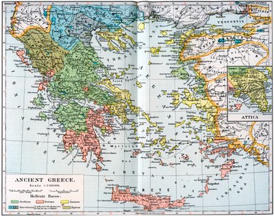 Mapa da Grécia Antiga, 1902 de Unbekannt