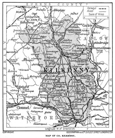 Mapa do Condado de Kilkenny, Irlanda, 1924-1926 de Unbekannt