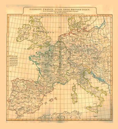 Mapa da Europa, 1821. de Unbekannt