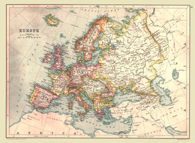 Mapa da Europa, 1902. de Unbekannt