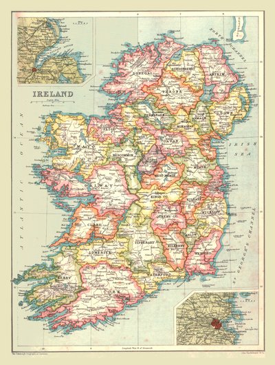 Mapa da Irlanda, 1902. de Unbekannt