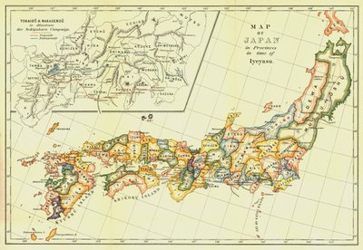 Mapa do Japão nas províncias na época de Iyeyasu, 1903. de Unbekannt