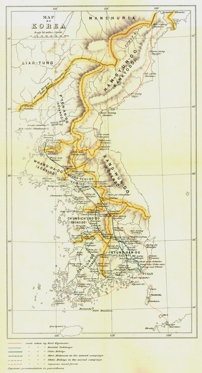 Mapa da Coréia, 1903. de Unbekannt