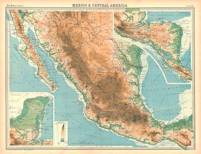 Mapa do México e América Central de Unbekannt