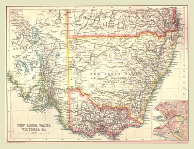 Mapa de Nova Gales do Sul e Victoria, 1902. de Unbekannt