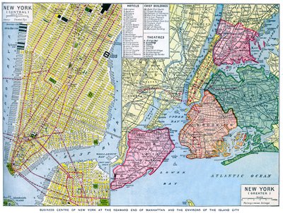 Mapa da cidade de Nova York, EUA, c1930s de Unbekannt
