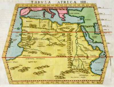 Mapa do Norte da África, década de 1580 de Unbekannt