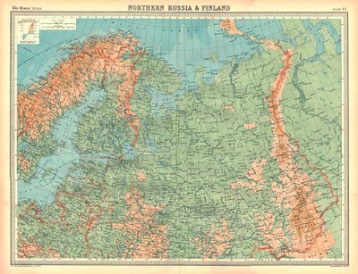 Mapa do norte da Rússia e Finlândia de Unbekannt