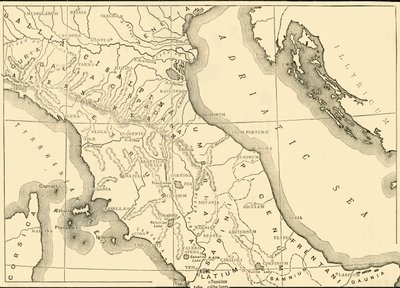 Mapa da Itália do norte e central, 1890. de Unbekannt