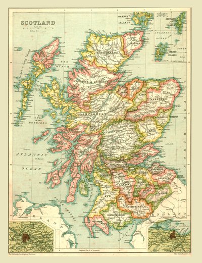 Mapa da Escócia, 1902. de Unbekannt