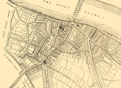 Mapa de Southwark, 1720, c1878. de Unbekannt