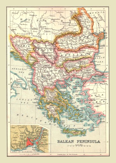 Mapa da Península Balcânica, 1902. de Unbekannt