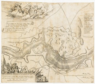 Mapa da batalha em Narva de Unbekannt