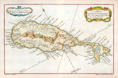 Mapa da ilha caribenha de St Christopher, c1764 de Unbekannt