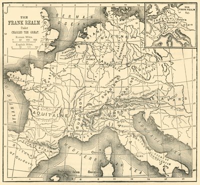 Mapa do Reino dos Francos Sob Carlos Magno, 1890. de Unbekannt