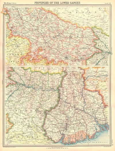Mapa das Províncias do Ganges Inferior de Unbekannt