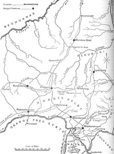 Mapa do Teatro da Guerra no Transvaal, c1880 de Unbekannt