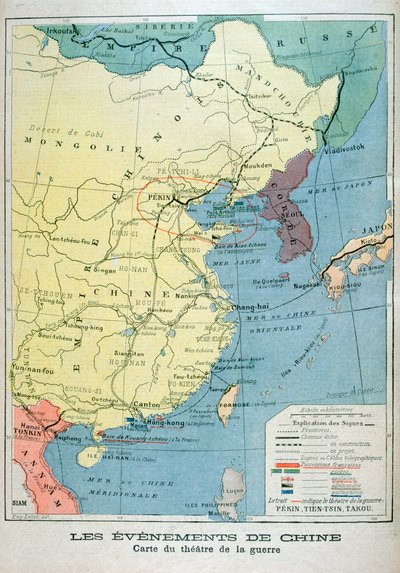 Mapa do teatro da guerra na China, 1900 de Unbekannt