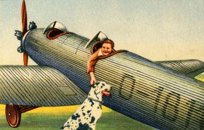 Marga von Etzdorf com seu avião, 1932. de Unbekannt