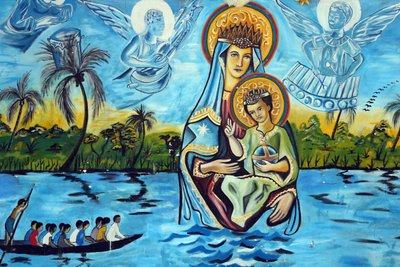 Santuário mariano de Nossa Senhora do Lago Togo. Nossa Senhora do Lago Togo. Pintura de parede. Togo de Unbekannt