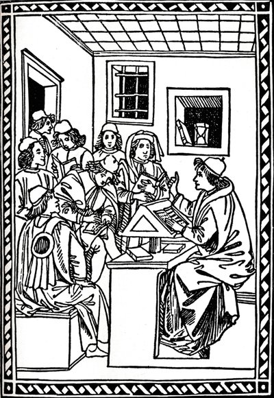 Mestre com seus alunos. Christoforo Landino, 1492, 1917 de Unbekannt