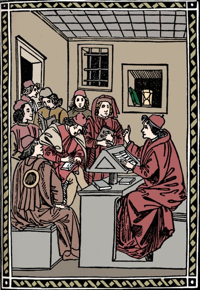 Mestre com seus alunos. Christoforo Landino, 1492, 1917 de Unbekannt