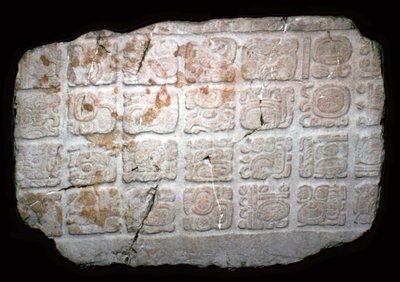 Hieróglifos maias em parte de um lintel de porta, século VII de Unbekannt