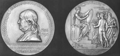 Medalha para comemorar o 200º aniversário do nascimento de Benjamin Franklin de Unbekannt