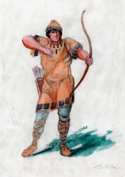Homem medieval com um arco de Unbekannt