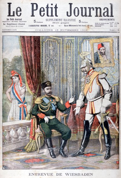 Encontro entre o czar Nicolau II e o Kaiser Wilhelm II, Wiesbaden, Alemanha, 1903 de Unbekannt