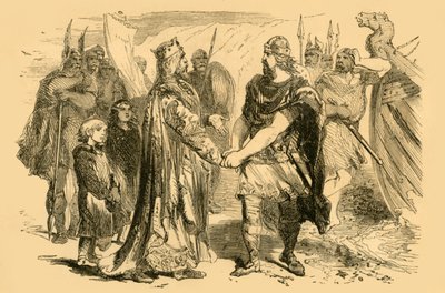 Reunião de Edmund Ironside e Canute, na Ilha de Alney, em Severn, c1890. de Unbekannt