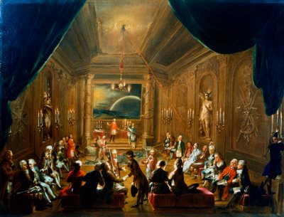 Encontro da Loja Maçônica, Viena, século XVIII de Unbekannt