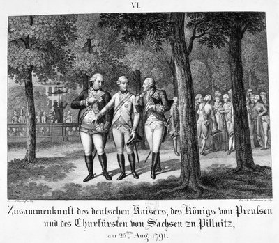 Encontro com o imperador alemão, 25 de agosto de 1791, século XIX de Unbekannt
