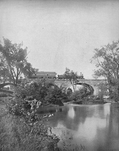 Ponte da angra do moinho, estrada de ferro de Pensilvânia, c1897. de Unbekannt