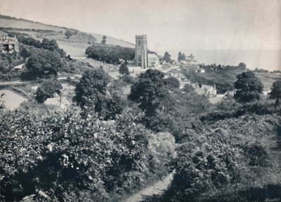Minehead - vista da vila e da igreja, 1895 de Unbekannt