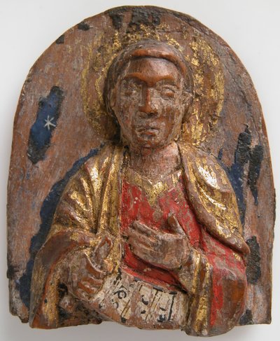 Relevo em miniatura do profeta hebreu Daniel com pergaminho, alemão, 1200-1225. de Unbekannt