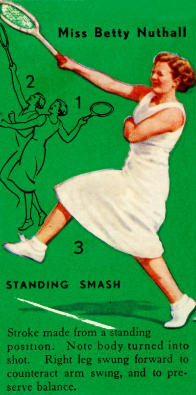 Miss Betty Nuthall - Standing Smash, c1935. de Unbekannt