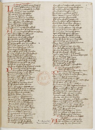 Dona de casa de Paris, uma página manuscrita, 1393 de Unbekannt
