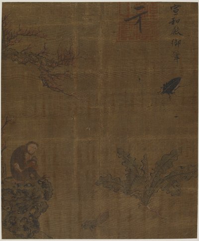 Macacos, insetos e repolho, possivelmente dinastia Ming, 1368-1644. de Unbekannt