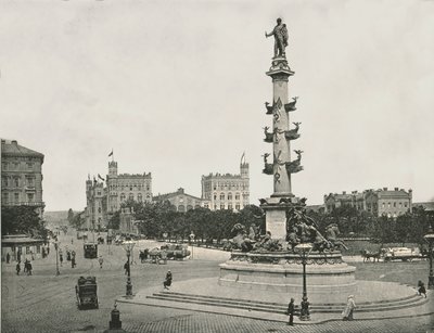 Monumento a Wilhelm von Tegetthoff no Praterstern, Viena, Áustria, 1895. de Unbekannt