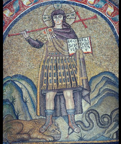 Mosaico de Cristo vestido como um soldado romano, século VI de Unbekannt