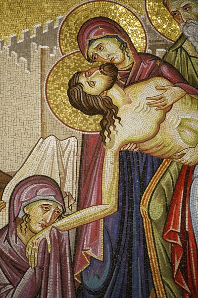 Mosaico da morte de Cristo na Igreja do Santo Sepulcro, Jerusalém, Israel de Unbekannt