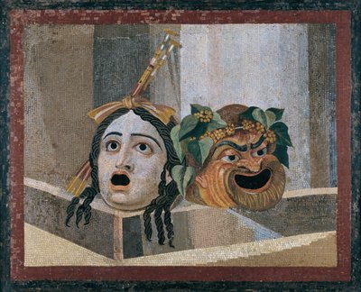 Mosaico com máscaras cênicas de Unbekannt