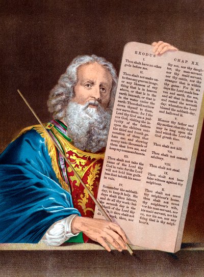 Moisés com os Dez Mandamentos, meados do século XIX de Unbekannt