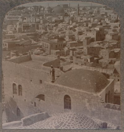 Bairro muçulmano de Jerusalém, da Escola de inglês, c1900 de Unbekannt