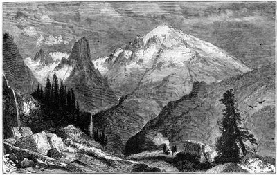 Monte Shasta, pico norte da Serra Nevada, Califórnia, EUA, c1870 de Unbekannt